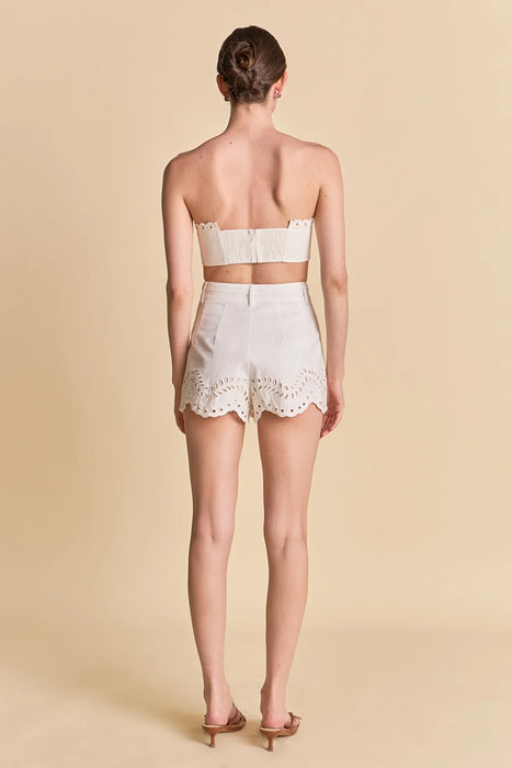 Embroidered High Waist Shorts