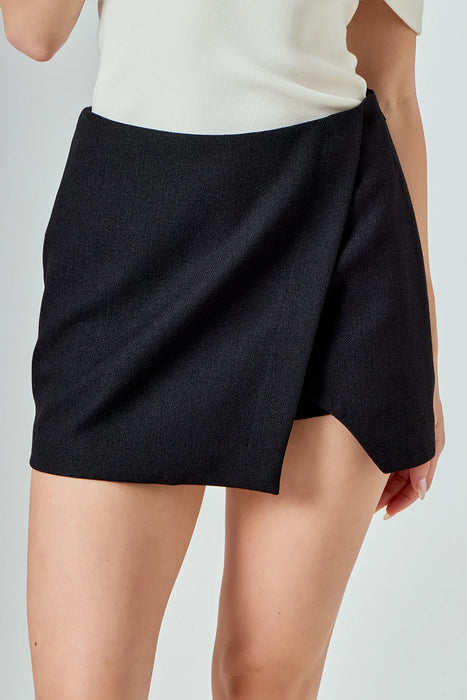 Asymmetrical Wrap Mini Skort