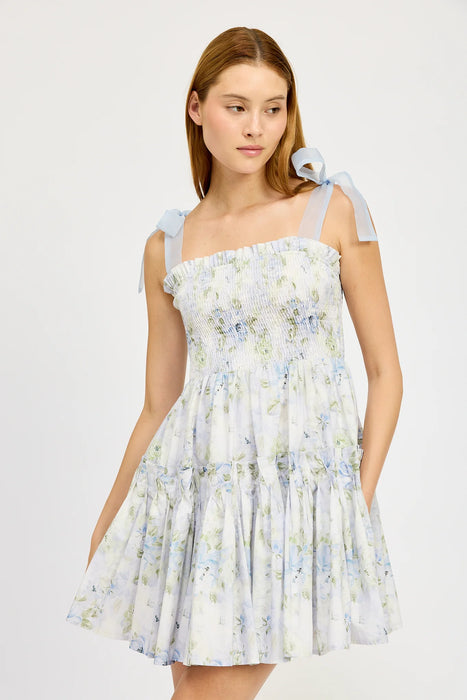 Smock Organza Tie Dress