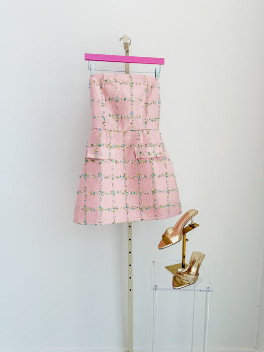 Strapless Tweed Mini Dress