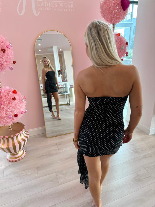 Strapless Polka Dot Dress