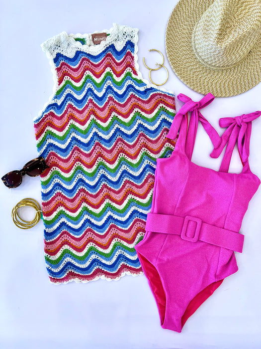 Crochet Stripe Cover Up