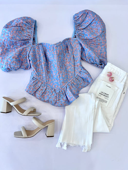 Peplum Cheetah Metallic Top