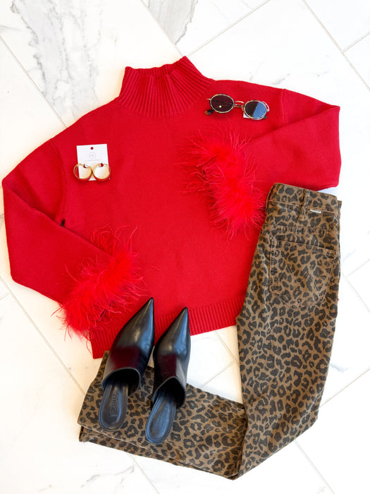 Clark Feather Trim Sweater