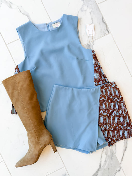 Contrast Pleats Detail Tank