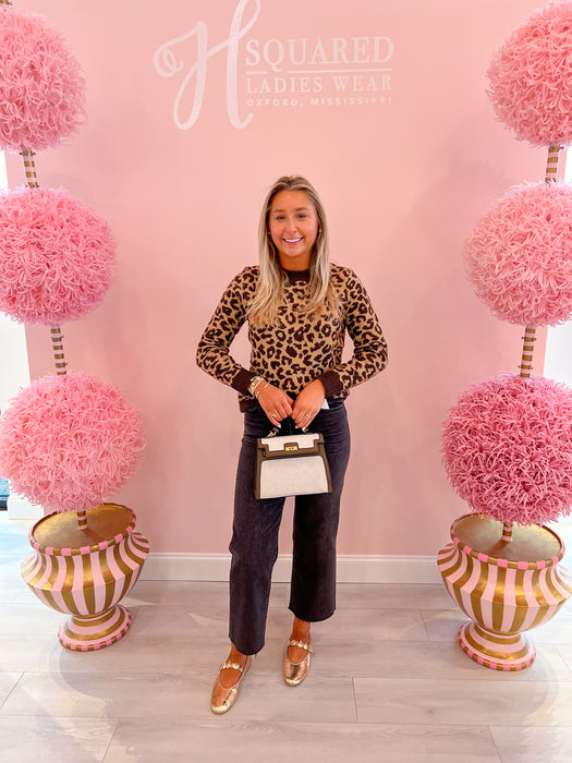 Jacquard Knit Crew Neck Sweater