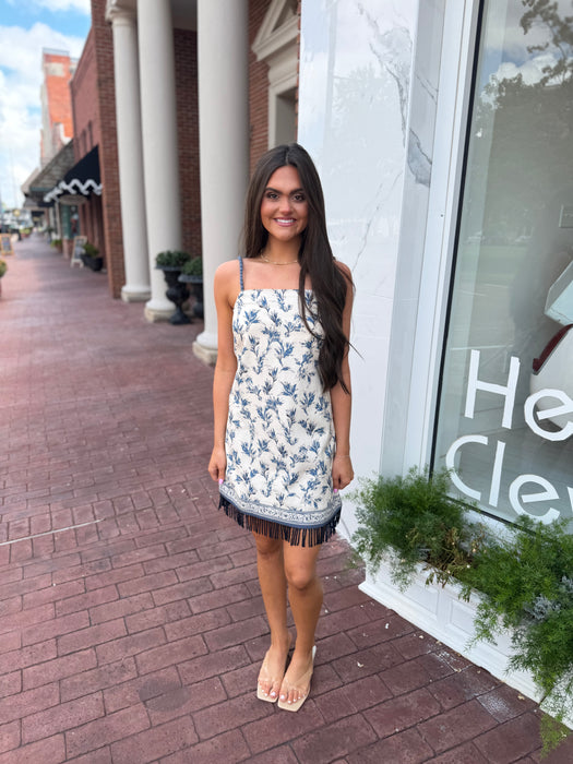 Parker Dress - Ditsy Blue