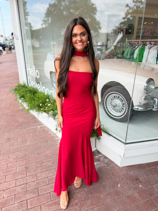 Strapless Maxi Dress with Sash
