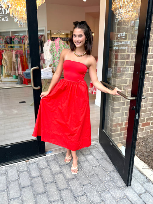 Sunsought Strapless Midi Dress
