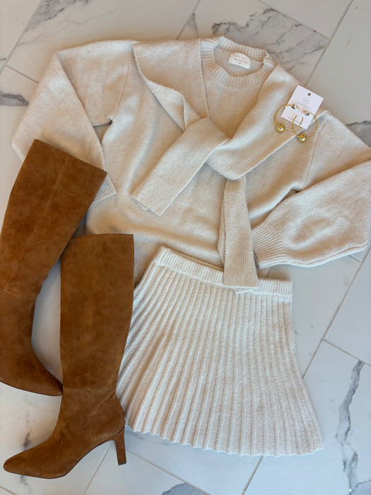 Shoulder Tie Pullover Sweater