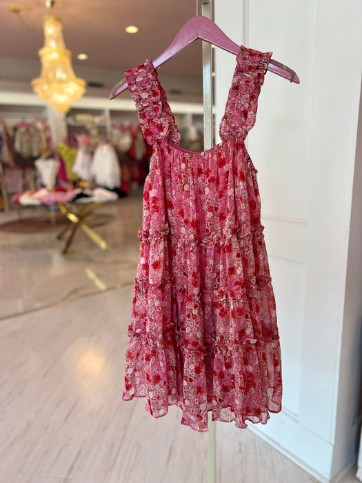 Floral Chiffon Flounce Dress