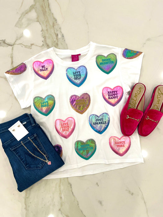 Positive Candy Hearts Tee
