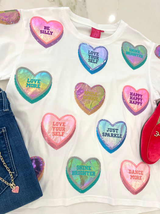 Positive Candy Hearts Tee
