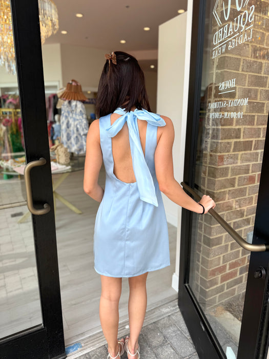 Organza Scarf Satin Mini Dress