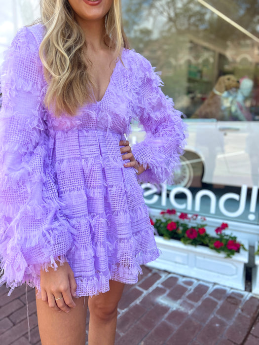Fringe Tulle Mini Dress