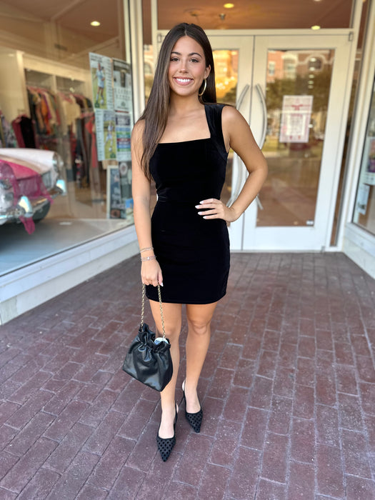 Velvet Square Neck Dress– H Squared Boutique
