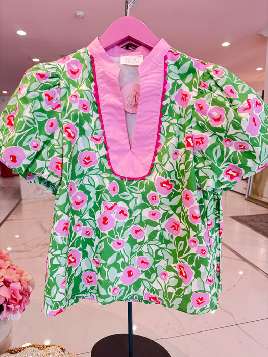 Floral Scallop Blouse