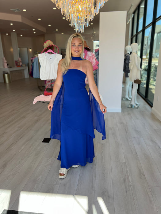 Strapless Maxi With Scarf