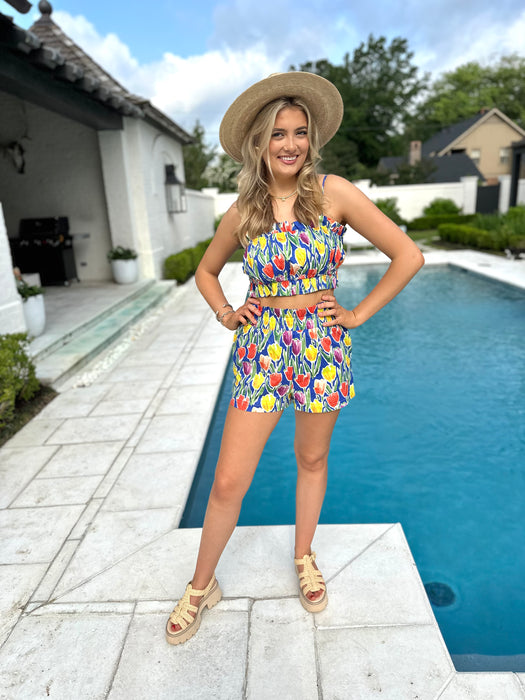 Floral Ruffle Shorts