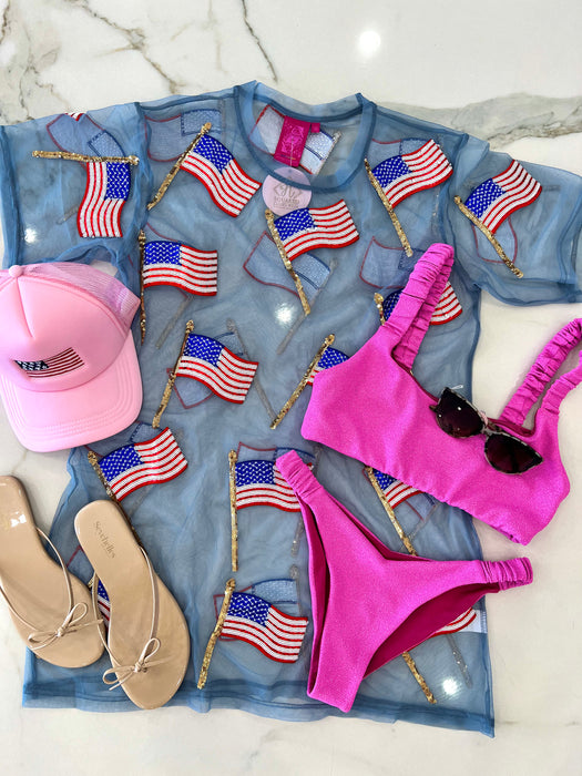 Flag Sheer Coverup