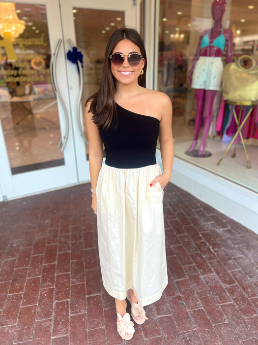 One Shoulder Midi