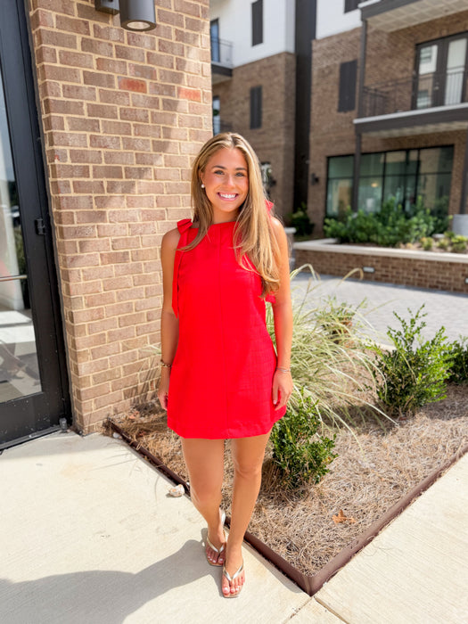 Bow Strap Mini Dress