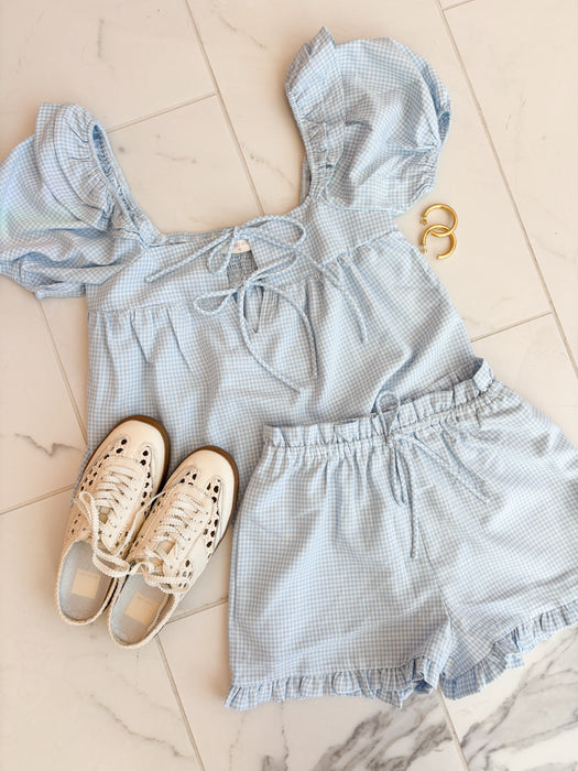 Ruffle Gingham Shorts