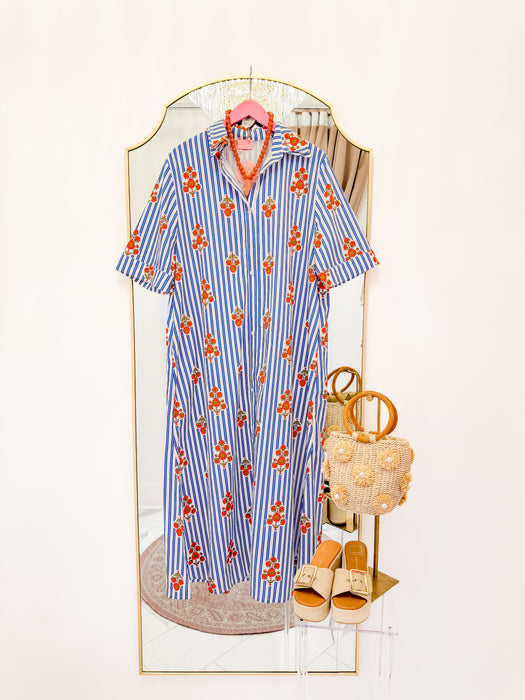 Stripe Floral Maxi Dress