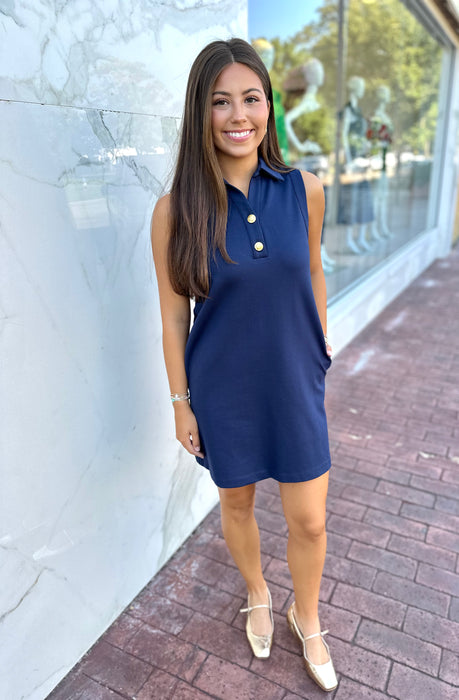 Knit Button Collar Dress