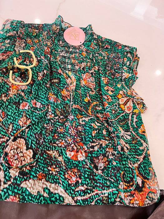 Theodora Floral Ruffle Top