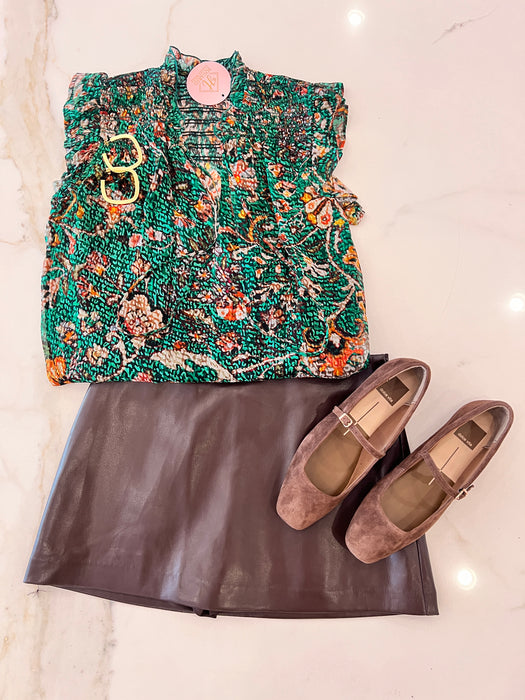 Theodora Floral Ruffle Top