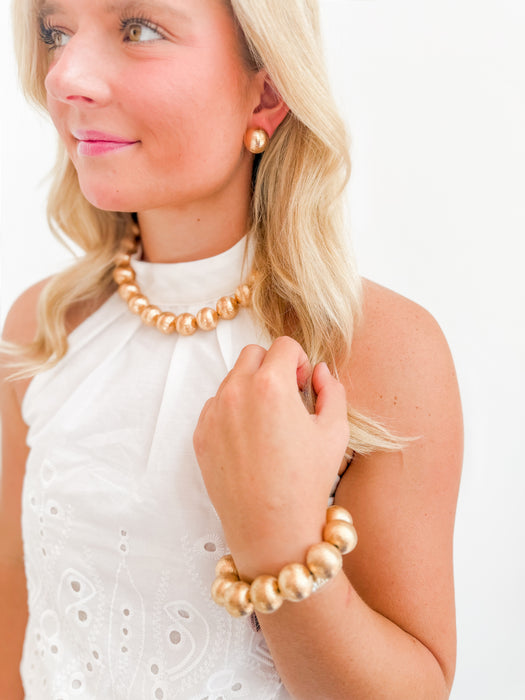 Brushed Big Ball Necklace