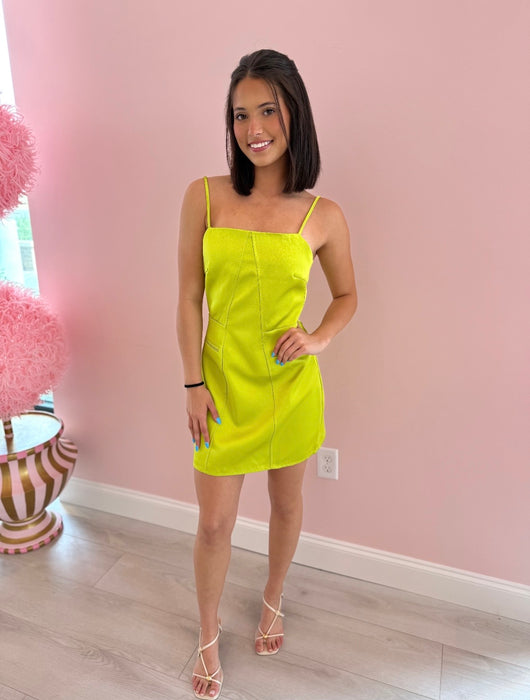 Neon Strappy Mini Dress