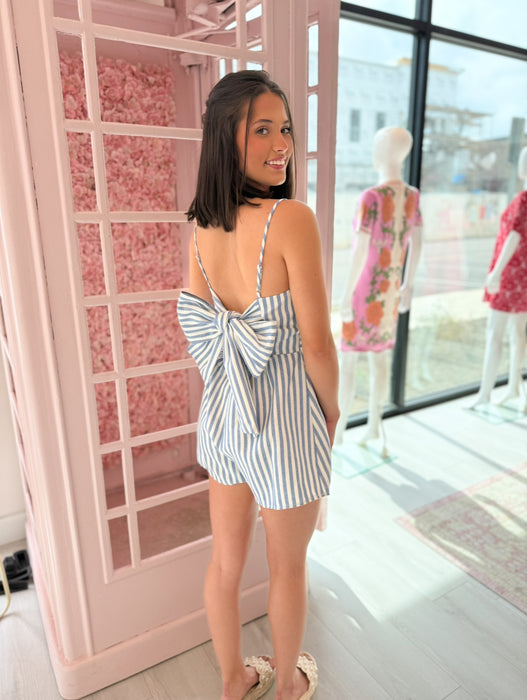 Stripe Tie Back Romper