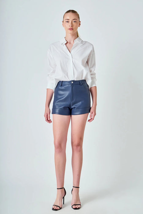 Faux Leather Shorts