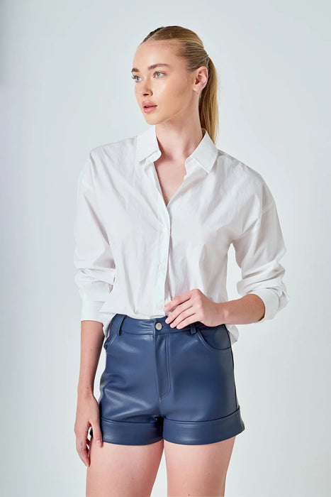 Faux Leather Shorts