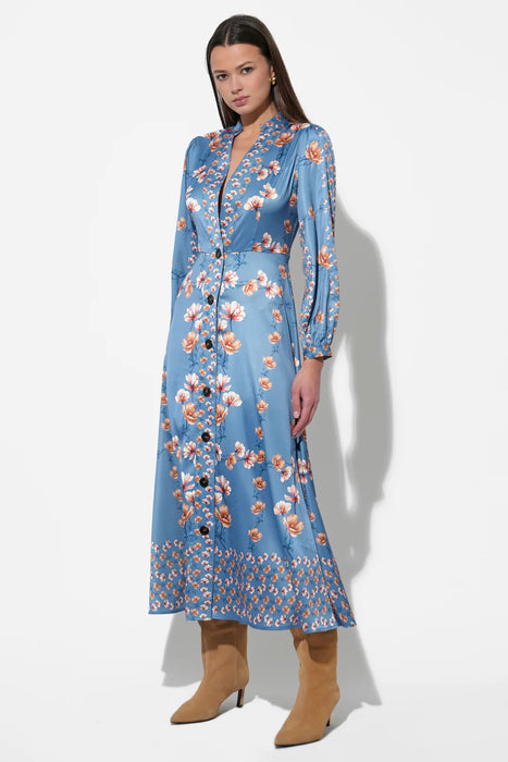 Jailyn Floral Button Front Midi Dress