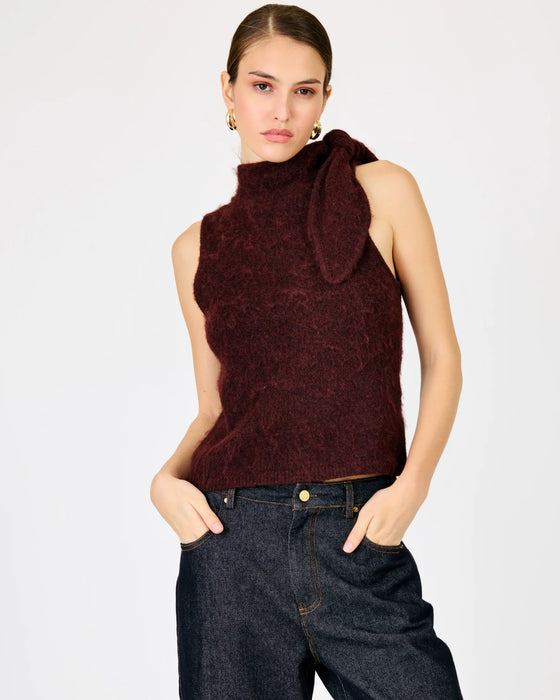 Belden Scarf Collared Knit Top