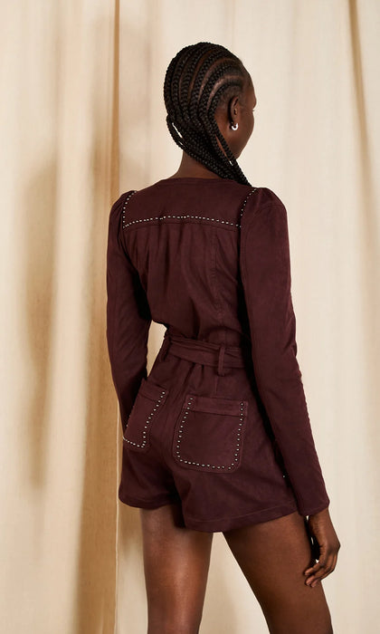 Lora Studded Suede Romper