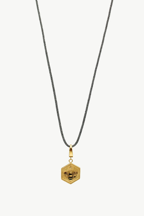 Lurex Cord Necklace - Gunmetal