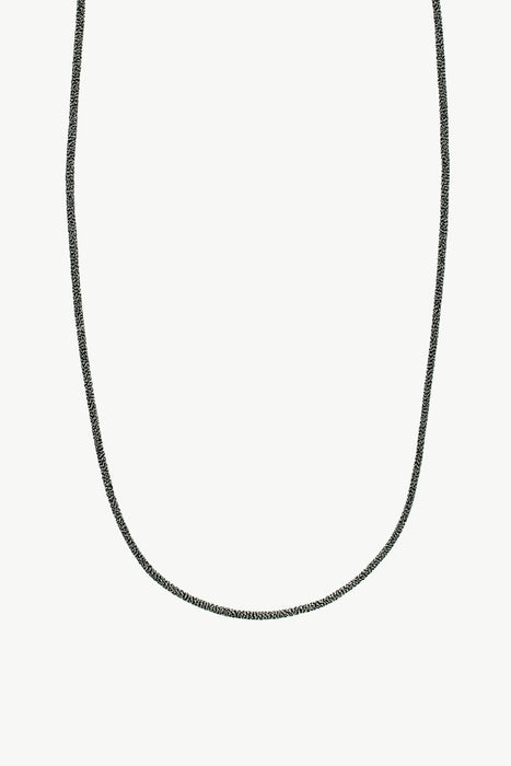 Lurex Cord Necklace - Gunmetal