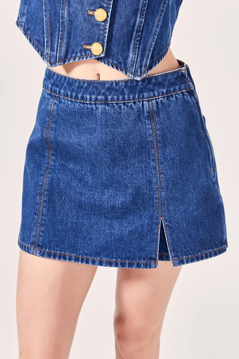 High Waist Denim Skort