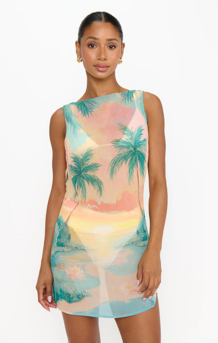 Kiki Mini Dress - Sunset Cove Chiffon