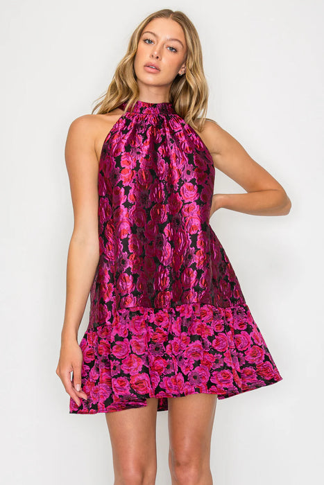 Heras Garland Halter Dress