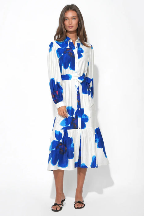 Mila Button Up Floral Midi Dress