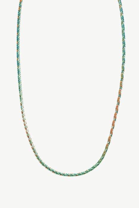 Pastel Green/Blue Handwoven Cord Necklace