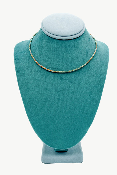 Pastel Pink/Blue Handwoven Cord Necklace