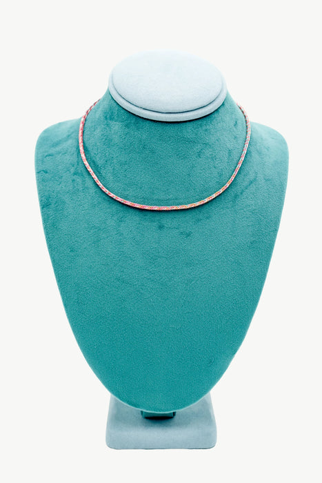 Pink Handwoven Cord Necklace