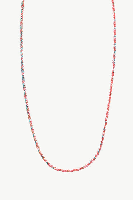 Pink Handwoven Cord Necklace