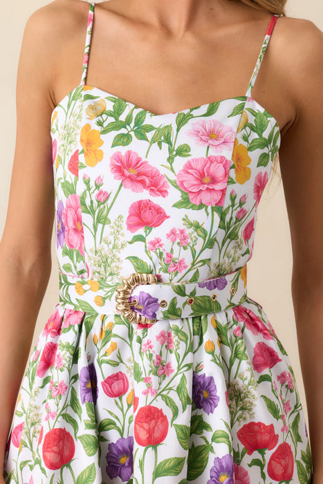 Floral Belted Midi Dress